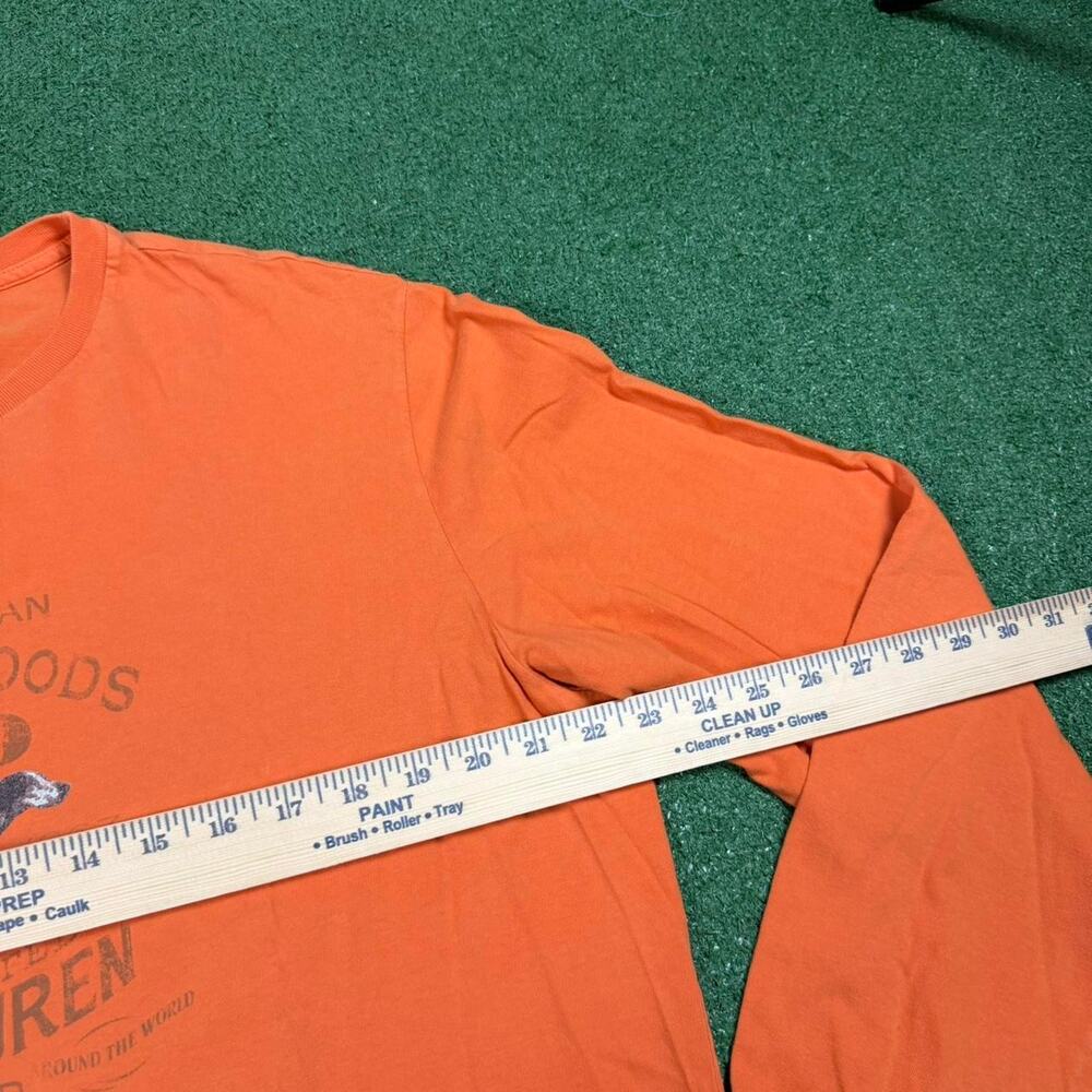 Polo Ralph Lauren Sporting Goods Long Sleeve Shirt Orange XL Y2K Hunting Dog - Picture 5 of 7